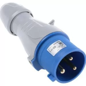 Enchufe tipo clavija /6h/ip44 2Polos + Tierra 16A/220V Azul