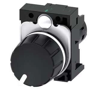 POTENCIOMETRO, COMPACTO, 22MM, REDONDO, PLASTICO, NEGRO, 10K OHM, CON SOPORTE, BORNES DE TORNILLO