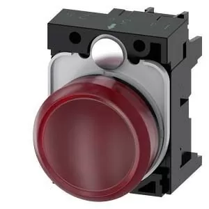 LUZ PILOTO 22MM, REDONDO, PLASTICO, ROJO, LENTE, LISA, CON SOPORTE, MODULO LED, CON LED INTEGRADO 110V AC