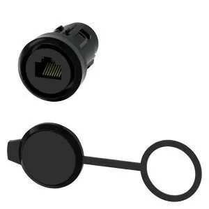 Conexión  RJ45, 22 mm, plástico, negra