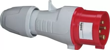 Enchufe tipo clavija /6h/ip44 3Polos + Tierra 32A/415V Rojo