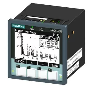 Sentron PAC 5200, Ue= 690/400 V AC, Uaux= 95…240 V AC / 24… 250 V DC, Modbus TCP, 1/5 A