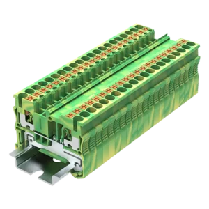 Bornera de tierra 2 puntos de conexión 26-12 AWG con tecla de accionamiento