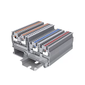 Bornera para sensor 3 hilos 26-14 AWG 14A con indicacion LED 24VDC entradas con colores con tecla de accionamiento